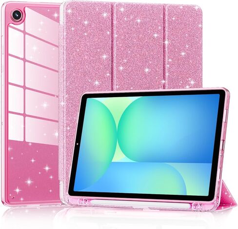 Lainergie Case for Samsung Galaxy Tab A11+/A9+ Plus 11 Inch 2026/2023, Cute Glittering Sparkly Shockproof Cover with Sparkly Crystal Clear Back and Pencil Holder for Galaxy Tab A11+/A9+, Blue in Saudi Arabia