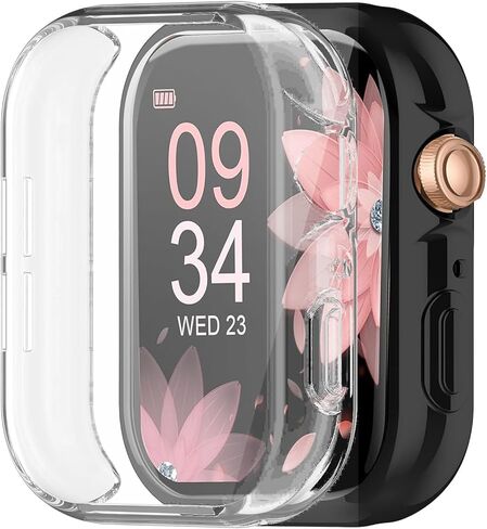 [2-Pack] Screen Protector & Case Compatible with KACUBAKU/AKUMAKA/DEKELIFE G39, Soft TPU Plated Case All-Around Protective Screen Full Cover Bumper Compatible for G39 Smart Watch in Saudi Arabia