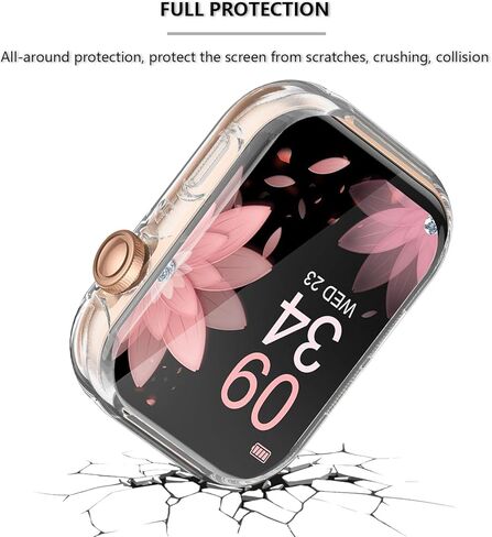 [2-Pack] Screen Protector & Case Compatible with KACUBAKU/AKUMAKA/DEKELIFE G39, Soft TPU Plated Case All-Around Protective Screen Full Cover Bumper Compatible for G39 Smart Watch in Saudi Arabia