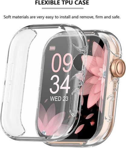 [2-Pack] Screen Protector & Case Compatible with KACUBAKU/AKUMAKA/DEKELIFE G39, Soft TPU Plated Case All-Around Protective Screen Full Cover Bumper Compatible for G39 Smart Watch in Saudi Arabia