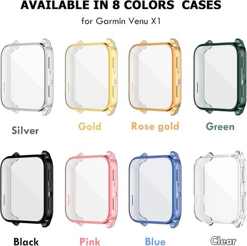 RICHONE [8Pack] واقي شاشة متوافق مع Venu X1 GPS Smartwatch Case لـ Garmin Venu x1 يغطي أغطية كاملة مقاومة للخدش واقيات شاشة TPU المرنة in Saudi Arabia