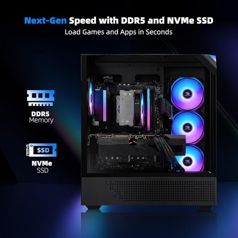iBUYPOWER Element SE Gaming PC Desktop - AMD Ryzen 7 8700F, NVIDIA GeForce RTX 5060Ti 8GB, 32GB DDR5 RGB RAM, 1TB NVMe SSD, Gaming Keyboard & Mouse, Windows 11 Home in Saudi Arabia
