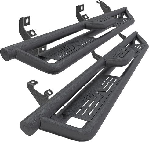 Running Boards Compatible with 2018-2025 Jeep Wrangler JL 4 Doors, Black Heavy Duty Carbon Side Steps Rails Round Tube Nerf Bars in Saudi Arabia