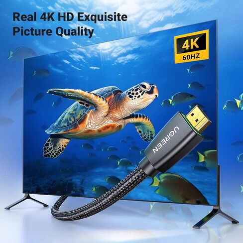 UGREEN HDMI Switch 4K@60Hz, Bi-Directional HDMI Switcher 2 in 1 Out HDMI Splitter Bundle with 4K HDMI Cable 6.6FT,18Gbps High Speed Braided HDMI Cord 2.0 with Ethernet in Saudi Arabia