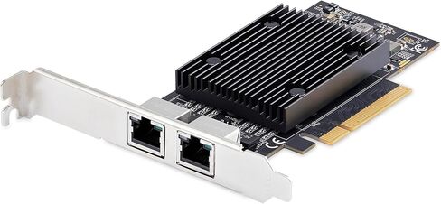 بطاقة شبكة إيثرنت StarTech.com بمنفذين PCIe بسرعة 10 جيجابت، Windows وLinux، مجموعة شرائح BCM57416، 10GBASE-T، بطاقة NIC، TAA in Saudi Arabia