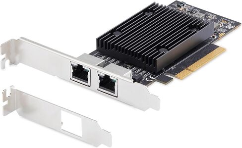 بطاقة شبكة إيثرنت StarTech.com بمنفذين PCIe بسرعة 10 جيجابت، Windows وLinux، مجموعة شرائح BCM57416، 10GBASE-T، بطاقة NIC، TAA in Saudi Arabia