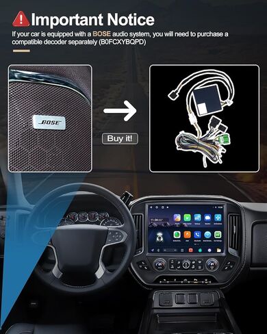 ترقية راديو السيارة 13.1 بوصة لسيارة Chevy Silverado & GMC Sierra 2014-2018، CarPlay Android Auto، وحدة رأس Android 13 مع WiFi SWC GPS 1080P كاميرا احتياطية 4+64 جيجابايت - أسود in Kuwait