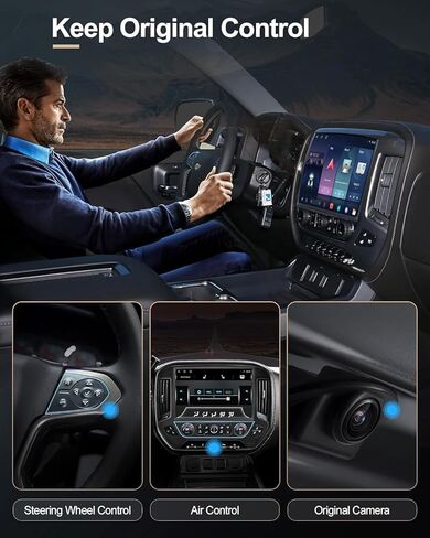 ترقية راديو السيارة 13.1 بوصة لسيارة Chevy Silverado & GMC Sierra 2014-2018، CarPlay Android Auto، وحدة رأس Android 13 مع WiFi SWC GPS 1080P كاميرا احتياطية 4+64 جيجابايت - أسود in Kuwait