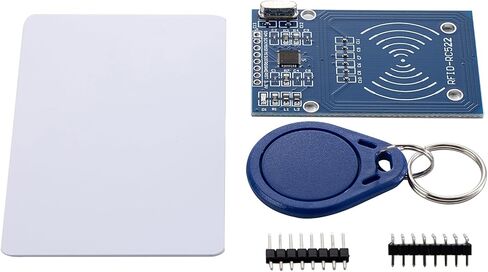 مجموعة RFID مكونة من 12 قطعة: وحدة استشعار بطاقة IC Mifare RC522 RF مع بطاقات S50 الفارغة وسلاسل المفاتيح، متوافقة مع Arduino وRaspberry Pi in Kuwait