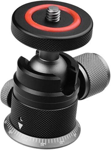 Heavy Duty Aluminum Ball Head 360 Degree Panning Camera Mount with 1/4 Screw for DSLR Smartphone 6.6lbs Weight Capacity Small Ball Head Tripod Adapter in Saudi Arabia