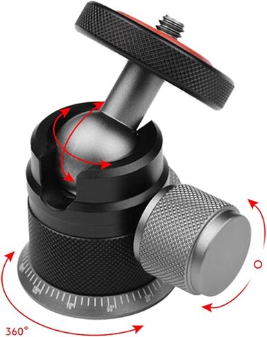 Heavy Duty Aluminum Ball Head 360 Degree Panning Camera Mount with 1/4 Screw for DSLR Smartphone 6.6lbs Weight Capacity Small Ball Head Tripod Adapter in Saudi Arabia