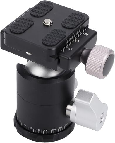 Yunseity Tripod Ball Head, 30mm Metal Ball Head with 360 Degree Panoramic Base and Arca Type Plate, for DSLR Camera Tripod Monopod Load 8KG in Saudi Arabia