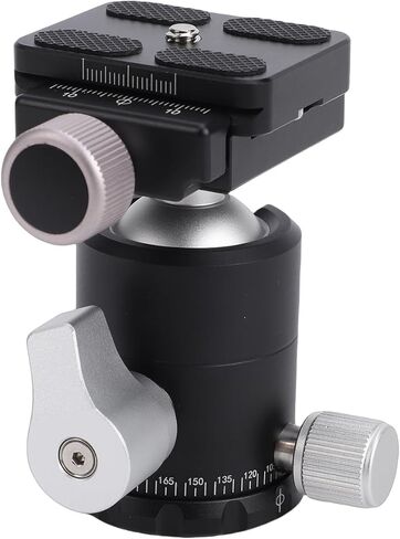 Yunseity Tripod Ball Head, 30mm Metal Ball Head with 360 Degree Panoramic Base and Arca Type Plate, for DSLR Camera Tripod Monopod Load 8KG in Saudi Arabia