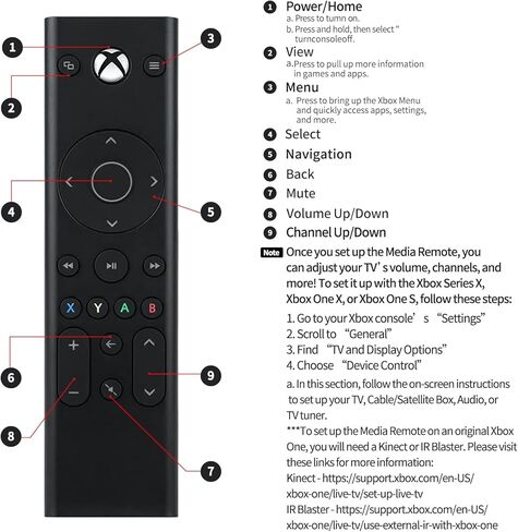 Media Remote Control Accessories for Xbox Series X|S, Xbox One, Original IC Chip for Better Navigation, Motion Activated Backlight, Compact Navigation Toggle (Coal Black) in Saudi Arabia