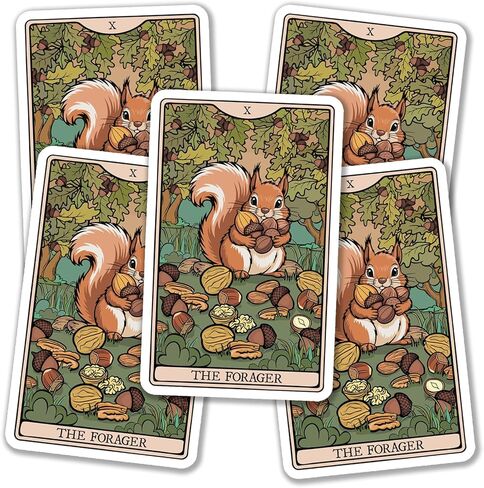Forager Squirrel Tarot Card Sticker, 3.5" Foraging Squirrels Vinyl Decal Stickers, Animals Nature Waterproof Decals for Laptop, Car, Water Bottle in Saudi Arabia
