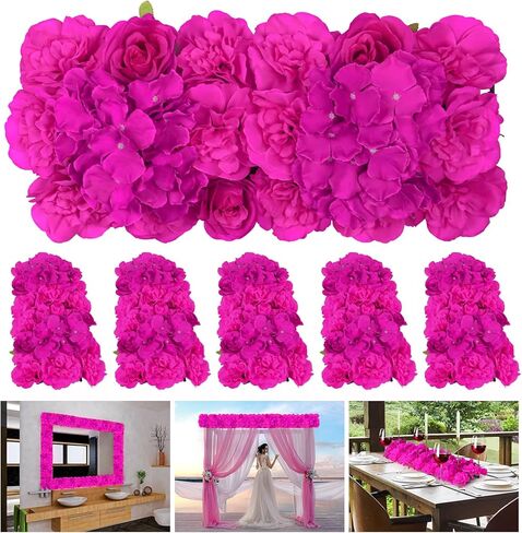 QinmiGarden Wedding Arch flowers12pcs Artificial Red Floral for Christmas Décor Elegant Flowers Arrangement for Archways Party Backdrop, Home Wall Decoration and Table Centerpieces (12, Red) in Saudi Arabia