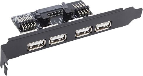 بطاقة محول منفذ Dpofirs Dual 9PIN إلى 4xUSB2.0، تركيب فتحة اللوحة الخلفية PCI، بطاقة توسيع USB للفوز 7 8 10 11 2003، إضافة 4 منافذ USB من النوع A in Saudi Arabia