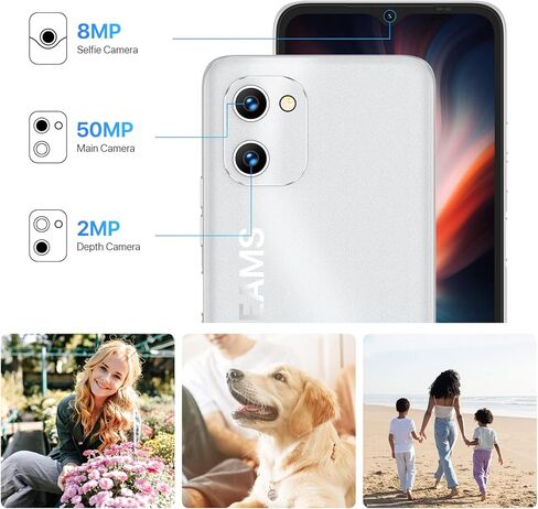 هاتف ذكي UMIDIGI مقاس 6.5 بوصة غير مقفل، 6+126 جيجابايت، بطارية طويلة الأمد بقدرة 5150 مللي أمبير في الساعة، كاميرا رئيسية بدقة 50 ميجابكسل، كاميرا سيلفي بدقة 8 ميجابكسل، بطاقة SIM مزدوجة غير مقفلة، أندرويد in Kuwait