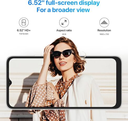 هاتف ذكي UMIDIGI مقاس 6.5 بوصة غير مقفل، 6+126 جيجابايت، بطارية طويلة الأمد بقدرة 5150 مللي أمبير في الساعة، كاميرا رئيسية بدقة 50 ميجابكسل، كاميرا سيلفي بدقة 8 ميجابكسل، بطاقة SIM مزدوجة غير مقفلة، أندرويد in Kuwait