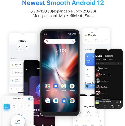 هاتف ذكي UMIDIGI مقاس 6.5 بوصة غير مقفل، 6+126 جيجابايت، بطارية طويلة الأمد بقدرة 5150 مللي أمبير في الساعة، كاميرا رئيسية بدقة 50 ميجابكسل، كاميرا سيلفي بدقة 8 ميجابكسل، بطاقة SIM مزدوجة غير مقفلة، أندرويد in Kuwait