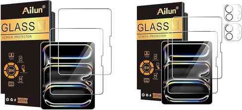 Ailun 2 Pack Screen Protector for iPad Air 13 Inch 2025/2024 7th/6th Gen/Pro13 Inch 2024 2Pack and 2 P Screen Protector for iPad Pro 13 Inch 2024 7th Generation + 2 Pack Camera Lens Protector in Saudi Arabia