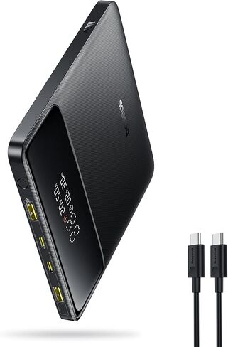 Baseus Laptop Portable Charger 100W 20000mAh 22.5W PD Fast Charging 10000mAh Power Bank Built-in Braided USB C Cable in Saudi Arabia