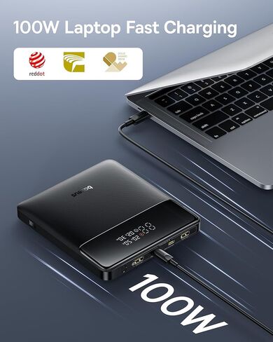 Baseus Laptop Portable Charger 100W 20000mAh 22.5W PD Fast Charging 10000mAh Power Bank Built-in Braided USB C Cable in Saudi Arabia