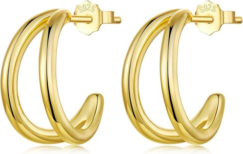 MUNDELL 14K Gold Plated 925 Sterling Silver Dainty X Stud Earrings Minimalist Hypoallergenic Earring for Women Jewelry Gifts in Saudi Arabia