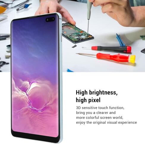 Screen Replacement for S10 Plus SMG975F DS SMG975U G975W G975A 6.4 inch LCD Digital Display Touch Screen Digitizer Assembly Support Fingerprint, with Frame, Repair Tools in Saudi Arabia