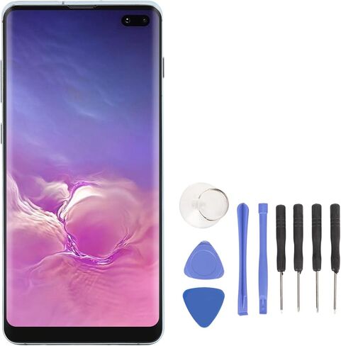 Screen Replacement for S10 Plus SMG975F DS SMG975U G975W G975A 6.4 inch LCD Digital Display Touch Screen Digitizer Assembly Support Fingerprint, with Frame, Repair Tools in Saudi Arabia