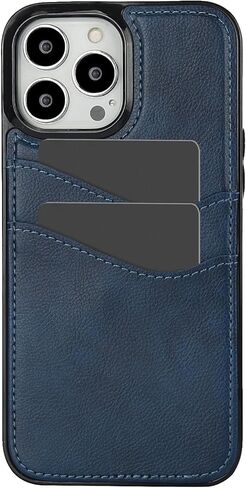 حافظة هاتف Asuwish لهاتف iPhone 13 Pro Max 2021 مقاس 6.7 بوصة مع غطاء واقي شاشة وفتحة رفيعة لحامل البطاقة وملحقات الهاتف المحمول iPhone13promax 5G i Phone13Max Plus iPhone13 ProMax النساء والرجال الأزرق in Kuwait