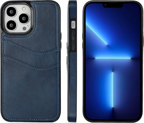 حافظة هاتف Asuwish لهاتف iPhone 13 Pro Max 2021 مقاس 6.7 بوصة مع غطاء واقي شاشة وفتحة رفيعة لحامل البطاقة وملحقات الهاتف المحمول iPhone13promax 5G i Phone13Max Plus iPhone13 ProMax النساء والرجال الأزرق in Kuwait