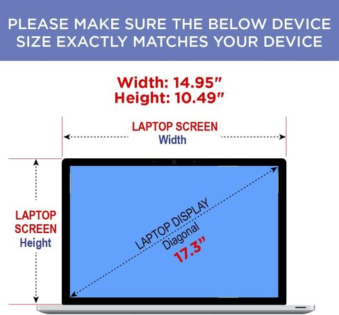 واقي شاشة ممتاز مضاد للوهج متوافق مع جهاز الكمبيوتر المحمول Dell Inspiron 7000 2in1 مقاس 17 بوصة الذي يعمل باللمس i7706-7337SLV-PUS، عبوة من قطعتين in Saudi Arabia