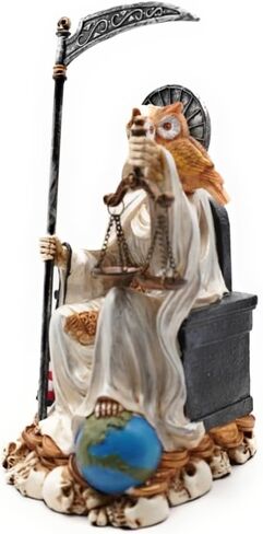 تمثال RUSTIX Santa Muerte، تمثال La Santa Muerte، قديس الموت المقدس، رمز مقدس للحماية والروحانية، ديكور ديني جالس، قطعة مذبح Muerte de la Muerte (متعدد الألوان) in Kuwait