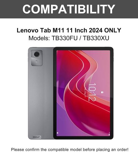 حافظة لوحة مفاتيح لجهاز Lenovo Tab M11 مقاس 11 بوصة 2024، غطاء لوحة مفاتيح قابل للفصل مع حامل قلم لجهاز Lenovo Bluetooth M11 Tablet، حافظة ذكية قابلة للطي مع لوحة مفاتيح لجهاز Tab TB330FU/TB330XU، زوايا متعددة الرؤية، أسود in Saudi Arabia