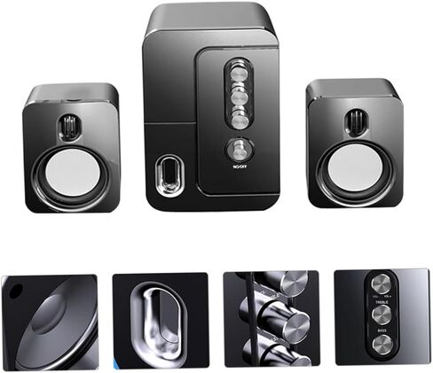 سماعات الكمبيوتر المحمول NOLITOY USB للكمبيوتر المكتبي، صوت محيطي ثلاثي الأبعاد محمول مع صوت جهير، مكبر صوت موسيقي أسود صغير الحجم للاستخدام في المنزل والمكتب in Kuwait