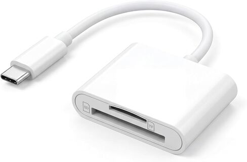 قارئ بطاقة USB C SD لهاتف iPhone 17 16/iPad، فتحة مزدوجة USB من النوع C إلى قارئ SD يدعم محول بطاقة الذاكرة SD وMicroSD، التوصيل والتشغيل لمزيد من أجهزة USBC من النوع c in Saudi Arabia