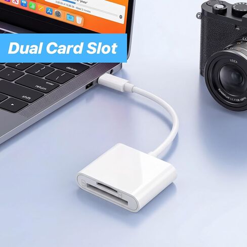 قارئ بطاقة USB C SD لهاتف iPhone 17 16/iPad، فتحة مزدوجة USB من النوع C إلى قارئ SD يدعم محول بطاقة الذاكرة SD وMicroSD، التوصيل والتشغيل لمزيد من أجهزة USBC من النوع c in Saudi Arabia