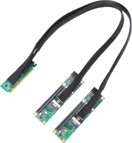 محول Vikye PCIe 4.0 X16 إلى SFF 8654 X2، كابل موسع سبليت Gen4، التوصيل والتشغيل للوحات الأم للكمبيوتر in Kuwait