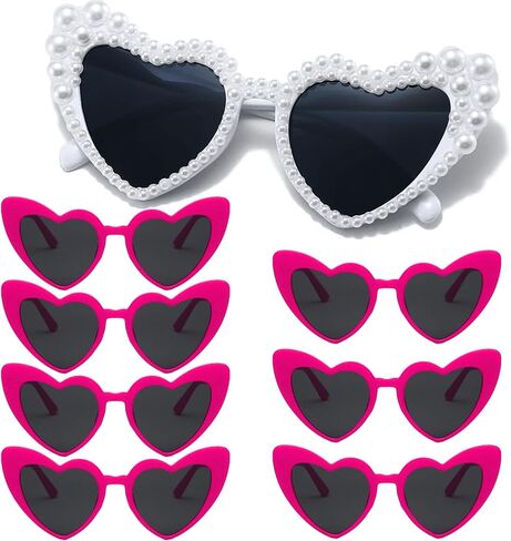 Pearl Bride Heart Sunglasses Bachelorette Party Supplies وصيفات الزفاف لحفل الزفاف لصالح ملحق دش الزفاف in Kuwait
