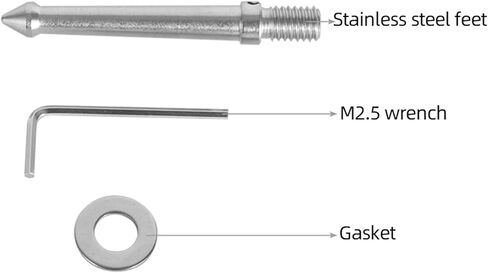 Tripod Foot 1/4 3/8 Inch Screw Stainless Steel Ground Monopod Spikes Mount Nail 80mm 120mm with Wrench Gasket Stainless Steel Tripod Foot in Saudi Arabia