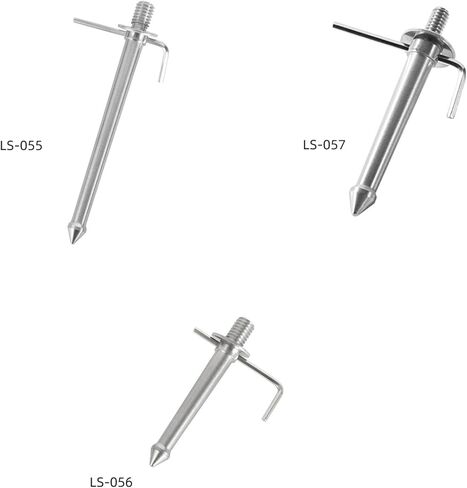 Tripod Foot 1/4 3/8 Inch Screw Stainless Steel Ground Monopod Spikes Mount Nail 80mm 120mm with Wrench Gasket Stainless Steel Tripod Foot in Saudi Arabia
