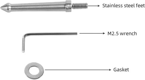 Tripod Foot 1/4 3/8 Inch Screw Stainless Steel Ground Monopod Spikes Mount Nail 80mm 120mm with Wrench Gasket Stainless Steel Tripod Foot in Saudi Arabia
