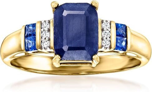 Ross-Simons 2.10 ct. t.w. Sapphire Ring With Diamonds in 14kt Yellow Gold in Saudi Arabia