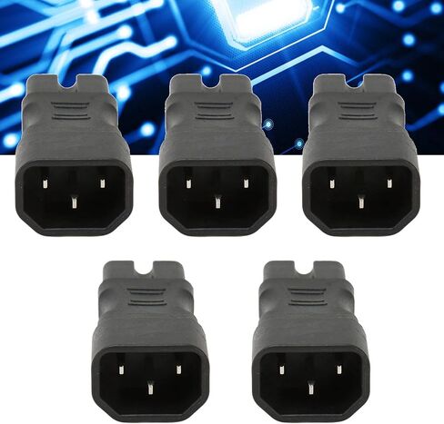 5Pcs Computer Power Extension Cord, 10A 250V 2.5A 250V 2500W IEC0 C14 to IEC0 C15 Converter Power Supply Plug Adapter for PDU Chassis Laptop UPS Socket in Kuwait