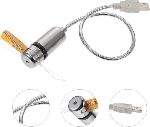 مروحة ساعة USB LED مع عرض لدرجة الحرارة، مروحة كمبيوتر USB صغيرة محمولة صغيرة لتبريد المكتب والسفر in Kuwait
