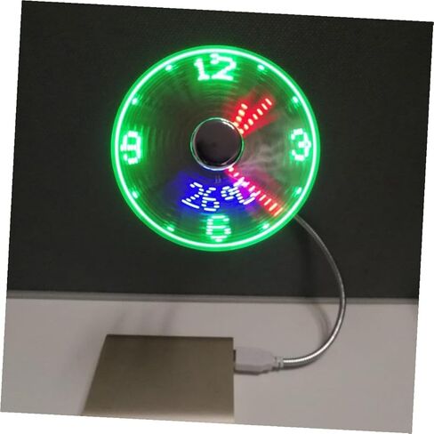 مروحة ساعة USB مع شاشة LED صغيرة تعمل بمنفذ USB ومروحة عرض في الوقت الحقيقي لأجهزة الكمبيوتر المحمول والسفر، ملحقات تبريد صغيرة محمولة in Kuwait