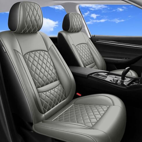 أغطية مقاعد السيارة متوافقة مع Toyota RAV4 2007-2025 2026 - مجموعة كاملة من 5 مقاعد وسائد وحاميات جلدية فاخرة لجميع الأحوال الجوية، مقاومة للماء ومسامية، متوافقة مع الوسائد الهوائية (أسود) in Saudi Arabia