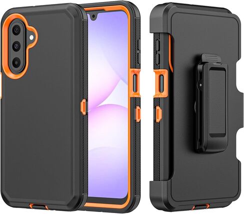Phone Case for Samsung Galaxy A17 2025 case,Heavy Duty Hard Shockproof Armor Protector Case Cover with Belt Clip Holster for Samsung A17 2025 Phone Case (Grey+Blue) in Saudi Arabia