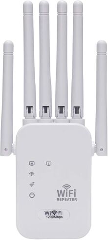 معزز ومكرر إشارة موسع نطاق WiFi - موسع لاسلكي ثنائي النطاق بسرعة 1200 ميجابت في الثانية مع منفذ إيثرنت، يغطي ما يصل إلى 1200 قدم مربع، إعداد سهل in Kuwait